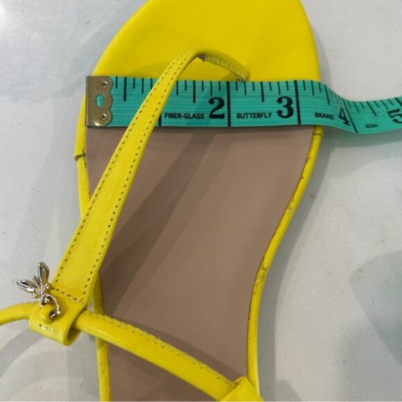 NWOT Patrizia Pepe Dynamic Yellow T-Strap Flat Sandals - Picture 11 of 12
